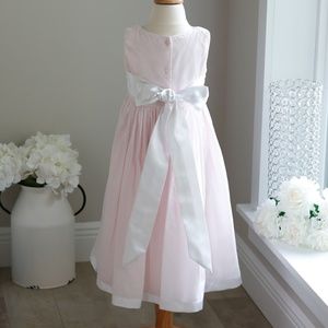 Strasburg Dress Pink with Satin Sash and Embroidery Size 3 Special Occasion